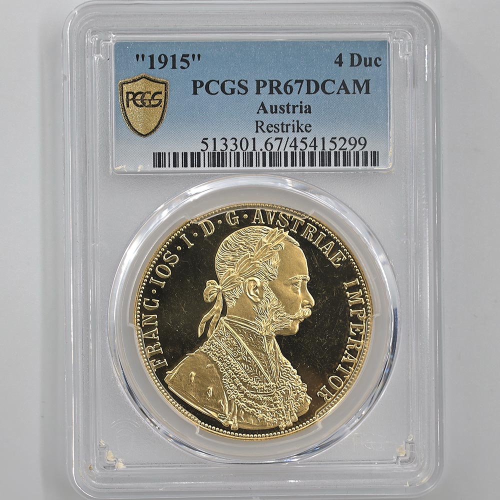PCGS NCG アンティーク　オーストリア フランツ・ヨーゼフ 金貨 委託販売 1915 オーストリア フランツ・ヨーゼフ1世 リストライク 4
