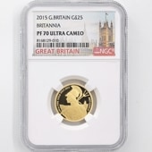 2015 ѹ ֥꥿˥ 25ݥ  1/4 ץ롼 NGC PF 70 UC ǹ ̤ ꥹ 