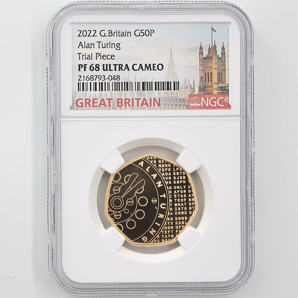 試鋳貨 2022 英国 アラン・チューリング 50ペンス 金貨 プルーフ NGC PF 68 UC 最高鑑定 完全未使用品 元箱付 イギリス 金貨  世界で1枚のみ | 英国,英国 金貨 | 株式会社世界コイン