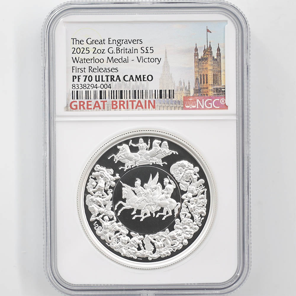 2025 英国 チャールズ3世 ワーテルロー勲章 勝利 5ポンド 銀貨 2オンス