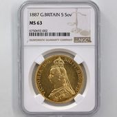 1887 ѹ ȥꥢ 5ݥɡ5֥  NGC MS 63 ̤ ӥ꡼إå ꥹ 