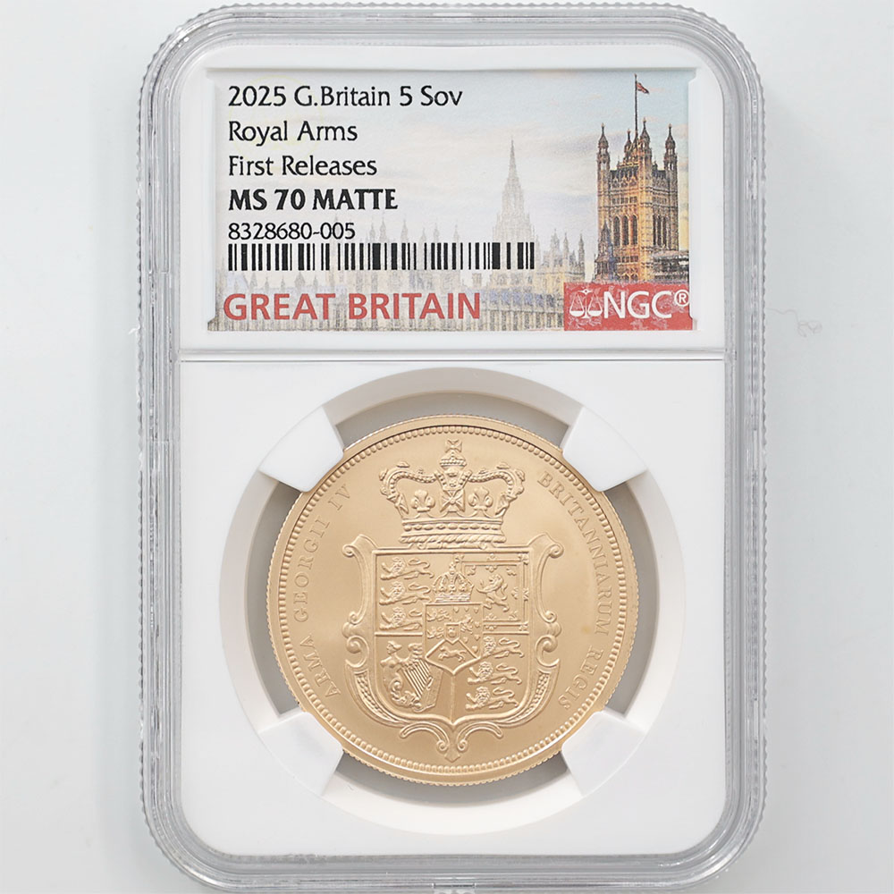 2025 英国 チャールズ3世 ソブリン 5 ポンド （5ソブリン） 王室紋章