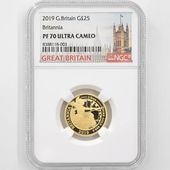 2019 ѹ ֥꥿˥ 25ݥ  1/4 ץ롼 NGC PF 70 UC ǹ ̤