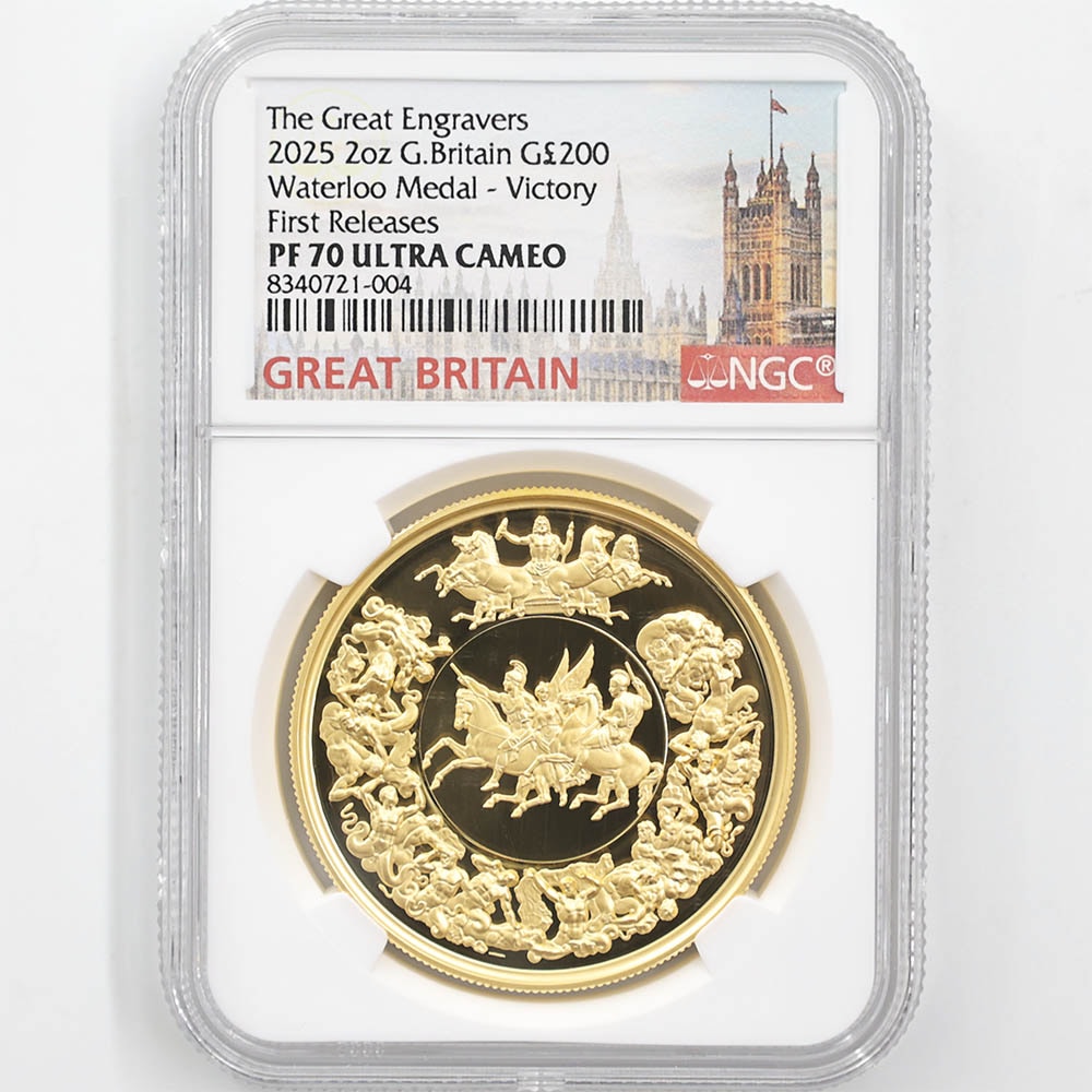 2025 英国 チャールズ3世 ワーテルロー勲章 勝利 200ポンド 金貨 2