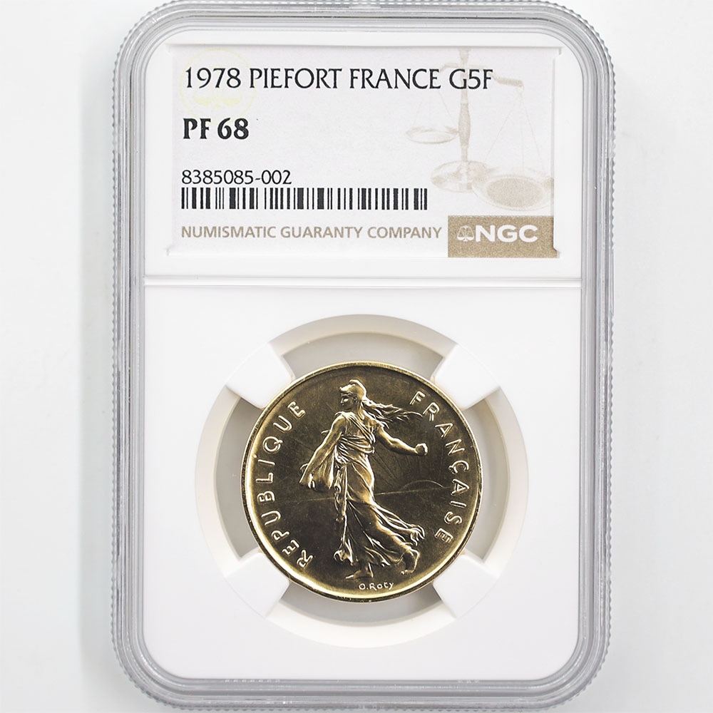 フランス様ご依頼品 1978 フランス 種を蒔く女神 5フラン ピエフォー 金貨 プルーフ