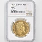 1857A ե ʥݥ쥪3 100  NGC MS 63 ǹ ̤