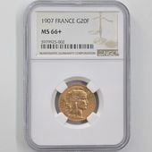 �������� 1907 �ե�� �ޥꥢ��� 20�ե�� ��� NGC MS 66+ ����̤�����ʡڥݥ���ȡ������ݥ������оݳ���