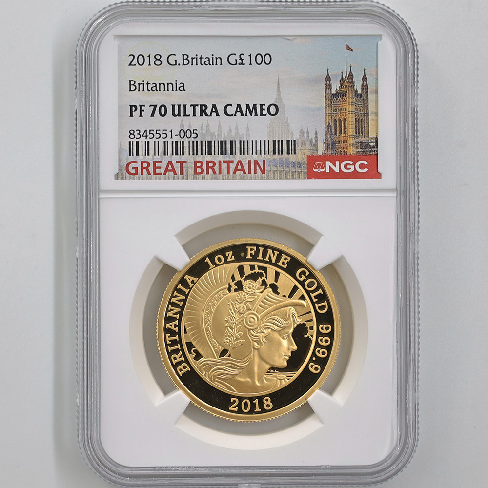 2018 英国 国家の精神 ブリタニア 100ポンド 金貨 1オンス プルーフ