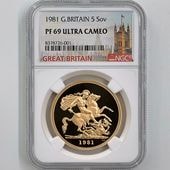 1981 �ѹ� ���ꥶ�٥�2�� ���֥�� 5�ݥ�ɡ�5���֥��˶�� �ץ롼�� NGC PF 69 UC ��ǹ���� ����̤������ �����硼��ε�༣ �����ꥹ ���