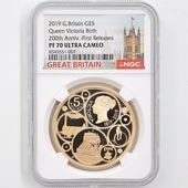 2019 �ѹ� �������ȥꥢ��������200��ǯ��ǰ 5�ݥ�� ��� �ץ롼�� NGC PF 70 UC FR ������  �ǹ���� ����̤������ �����ꥹ ���