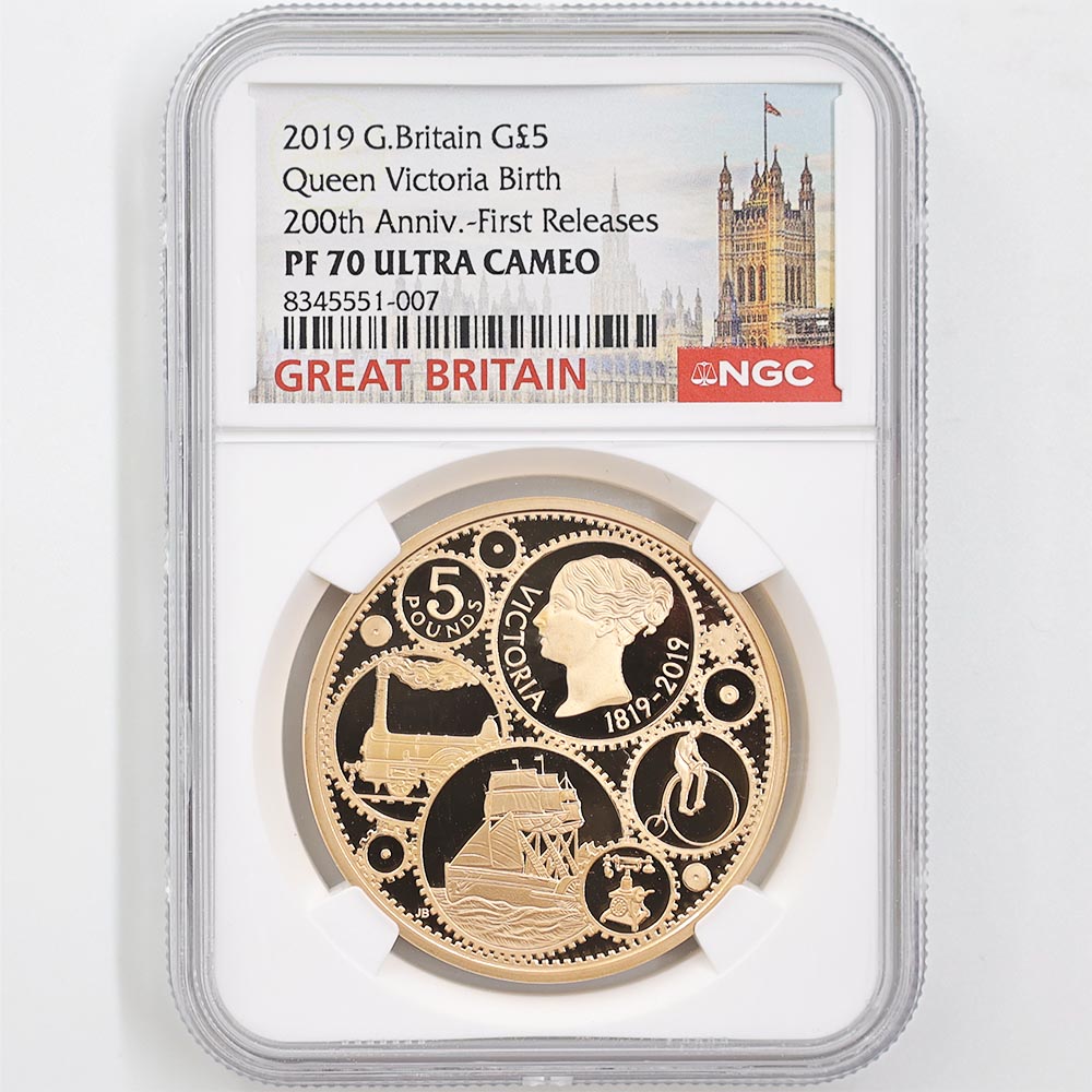 オルダニー島 ヴィクトリア 生誕200年記念 プルーフ銀貨 2019 英国 ヴィクトリア女王生誕200周年記念 5ポンド 金貨 プルーフ