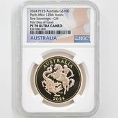  2024 ȥꥢ ѡ¤ʾΩ125ǯ 5֥  100ɥ åž夲 ץ롼 NGC PF 70 UC FDOI  ʽ˺ǹ ̤ Ȣ