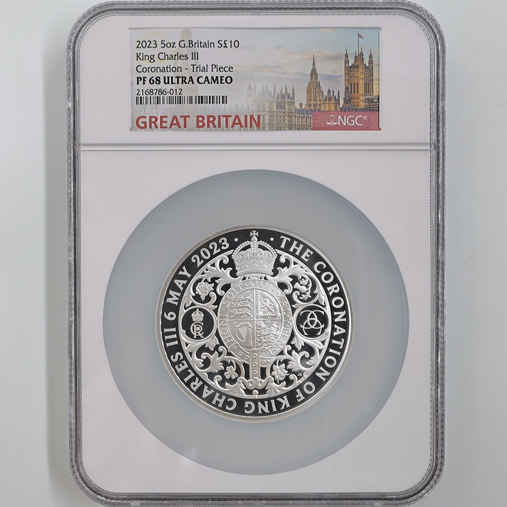 2023 チャールズ3世 戴冠記念 £5プルーフ銀貨 NGC PF70UC FR 英国 2023年 国王チャールズ3世戴冠式記念 5ポンドピエフォー