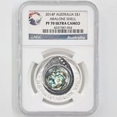 2014 �������ȥ�ꥢ ����Ӥγ� 1��ɥ� ��� 1���� �ץ롼�� NGC PF 70 UC �ǹ���� ����̤������