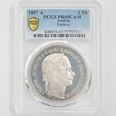 1857 ȥꥢ եġ衼1 ȥꥢŴƻǰ 2顼  ץ롼 PCGS PR 65 CAM ǹ ̤ѡ̤