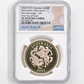  2024 ȥꥢ ѡ¤ʾΩ125ǯ 5֥  100ɥ åž夲 ץ롼 NGC PF 70 UC FDOI  ʽ˺ǹ Ȣ ̤