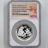  2016 ȥꥢ ϥ꡼ ǯ 1ɥ  1 ץ롼 NGC PF 70 UC ER  ǹ ̤