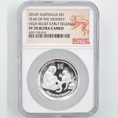  2016 ȥꥢ ϥ꡼ ǯ 1ɥ  1 ץ롼 NGC PF 70 UC ER  ǹ ̤