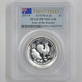  2017 ȥꥢ ϥ꡼ ǯܿ 1ɥ 1 ץ롼 PCGS PR 70 DCAM FS  ǹ ̤