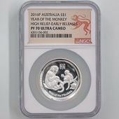  2016 ȥꥢ ϥ꡼ ǯ 1ɥ  1 ץ롼 NGC PF 70 UC ER  ǹ ̤