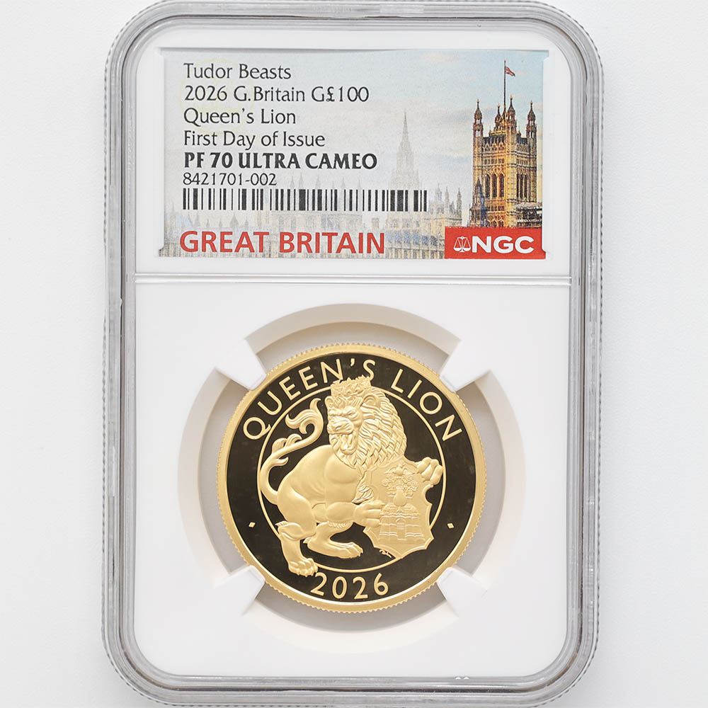 新品　英国2021年「英国王室の紋章・ライオン・ユニコーン」純銀 1オンス 買うホビー・楽器・アート - 純銀1オンス銀貨 英国王室の紋章ライオン