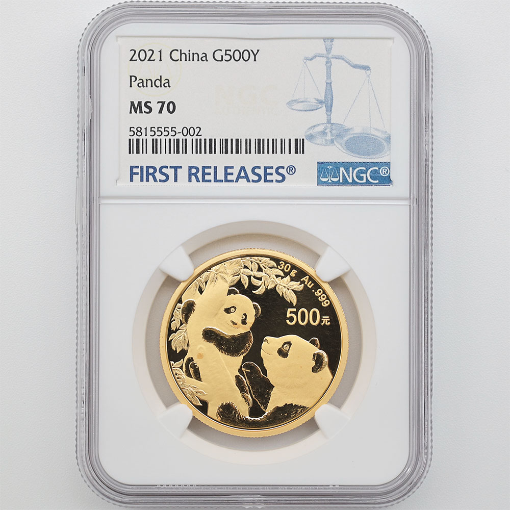 2021 中国 パンダ 500元 金貨 30グラム NGC MS 70 FR 初鋳版 最高