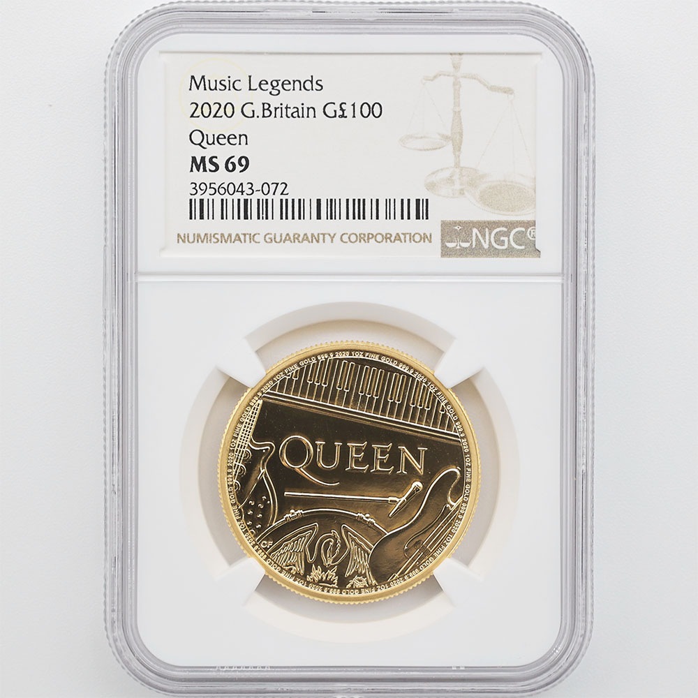 委託販売 2020 英国 ミュージックレジェンド クイーン 100ポンド 金貨
