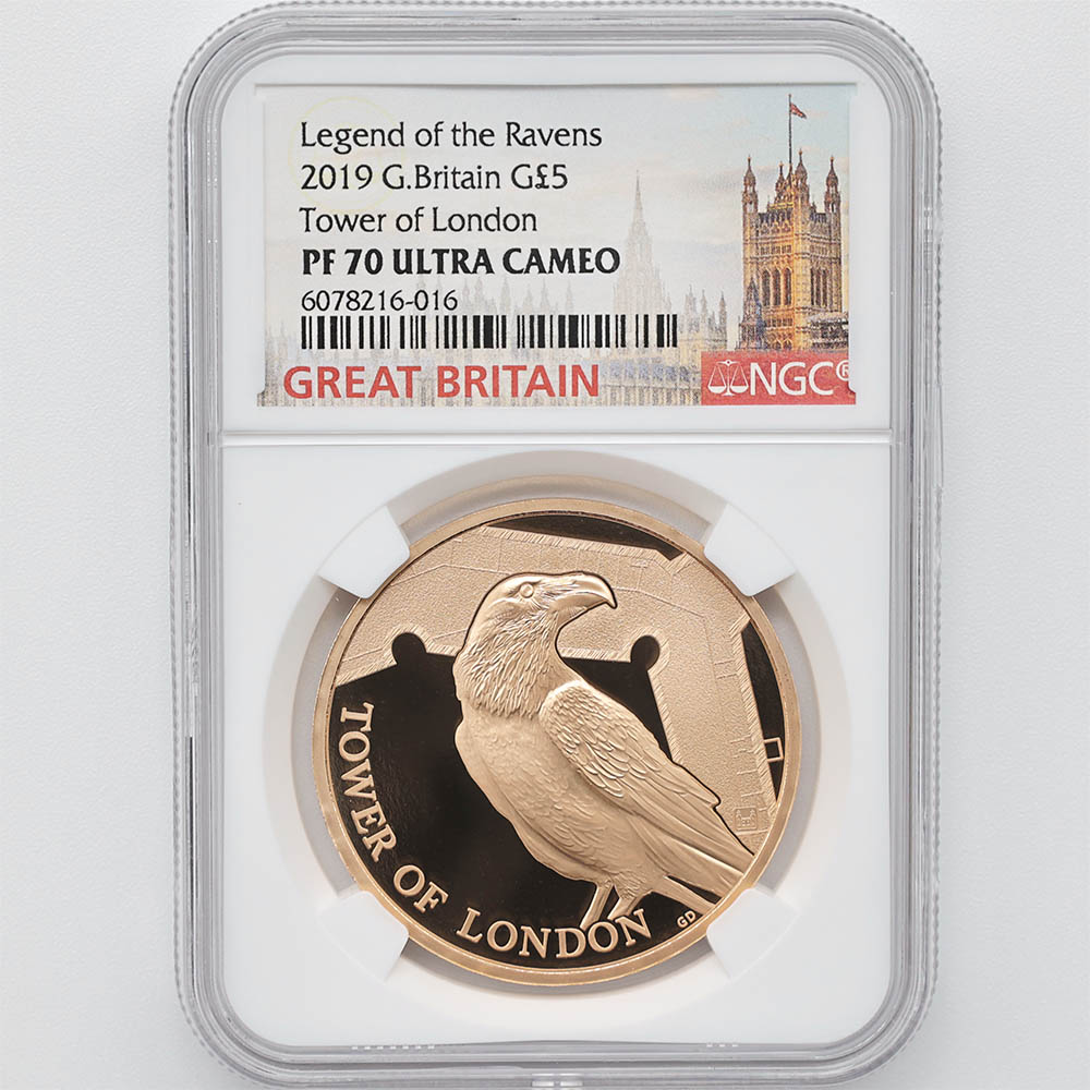 委託販売 2019 英国 ロンドン塔コインコレクション ワタリガラス 5ポンド 金貨 プルーフ NGC PF 70 UC 最高鑑定 完全未使用品  イギリス 金貨 【ポイント・クーポン利用対象外】 | 委託販売,金貨 | 株式会社世界コイン