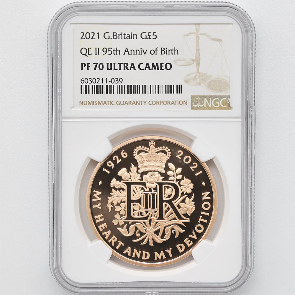 2021 英国 女王エリザベス2世 生誕95周年記念 5ポンド 金貨 プルーフ