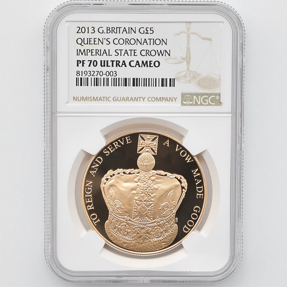 委託販売 2013 英国 エリザベス2世戴冠60周年記念 5ポンド 金貨