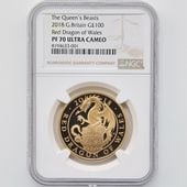 2018 �ѹ� ��Ϥνå��쥯����� �������륺�Υ�åɥɥ饴�� 100�ݥ�� ��� 1���� �ץ롼�� NGC PF 70 UC �ǹ���� ����̤������ ��Ȣ�� �����ꥹ ���