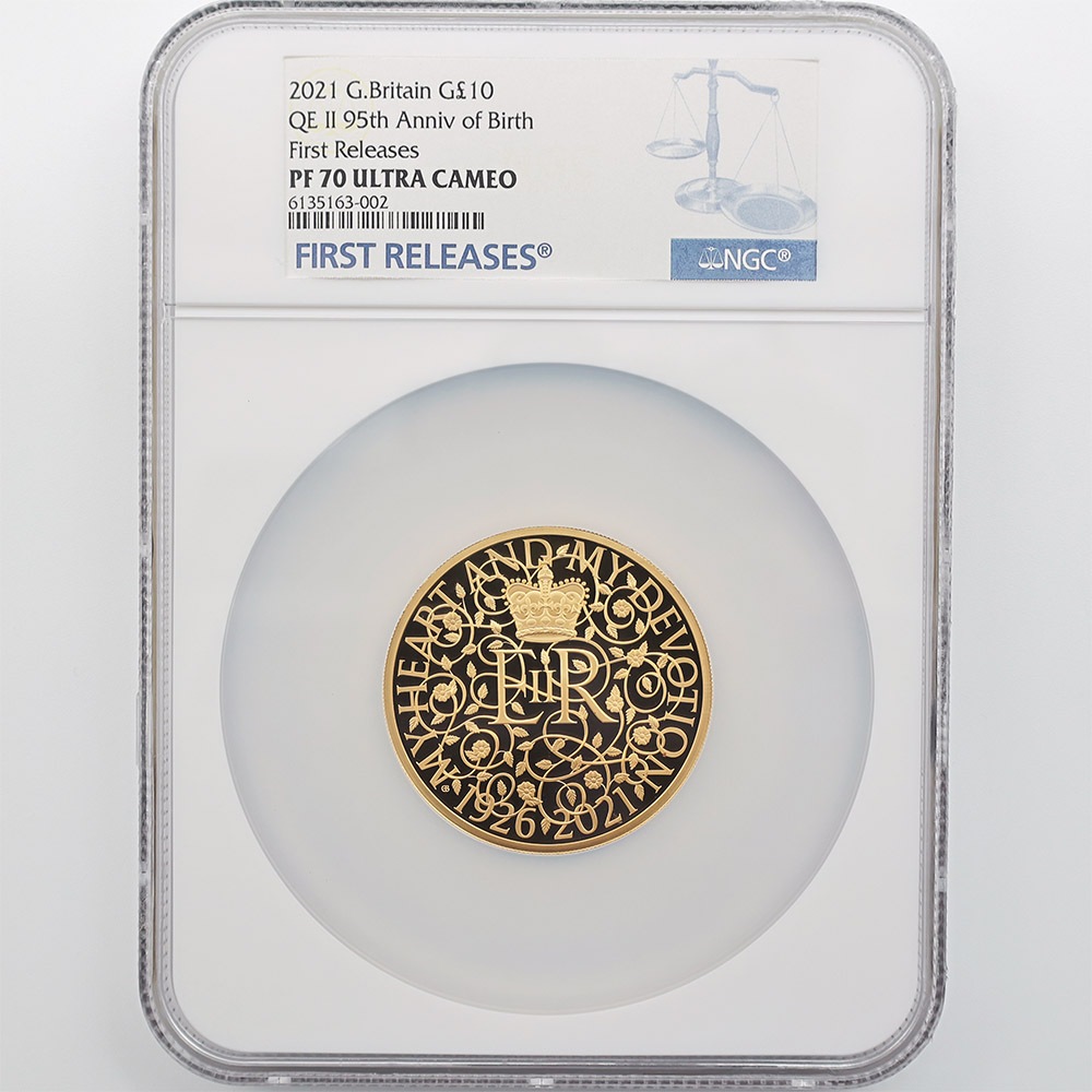 委託販売 2021 英国 女王エリザベス2世 生誕95周年記念 10ポンド 金貨
