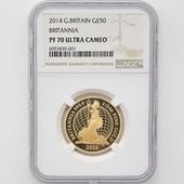 �������� 2014 �ѹ� �֥꥿�˥� 50�ݥ�� ��� 1/2���� �ץ롼�� NGC PF 70 UC �ǹ���� ����̤�����ʡڥݥ���ȡ������ݥ������оݳ���