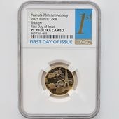 �������� 2025 �ե�� �ԡ��ʥå� 75��ǯ��ǰ ���̡��ԡ� 50�桼�� ��� 1/4���� �ץ롼�� NGC PF 70 UC FDOI ������ �ʽ�������� �ǹ���� ����̤������ ��Ȣ�աڥݥ���ȡ������ݥ������оݳ���