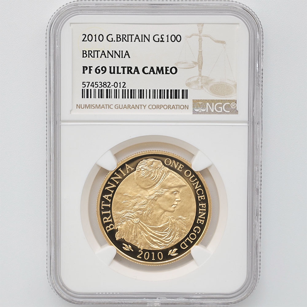 委託販売 2010 英国 ブリタニア 100ポンド 金貨 プルーフ NGC PF 69 UC