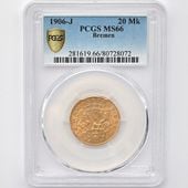 �������� 1906 �ɥ��� �֥졼��� 20�ޥ륯 ��� PCGS MS 66 ��ǹ���� ����̤�����ʡڥݥ���ȡ������ݥ������оݳ���