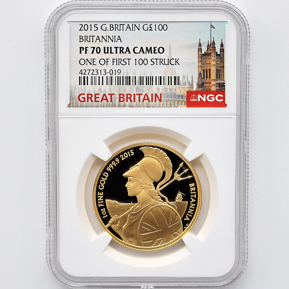検討中 2015 英国 ブリタニア 100ポンド 金貨 1オンス プルーフ NGC PF