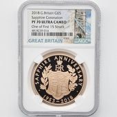 2018 �ѹ� �������ꥶ�٥�2�� �״�65��ǯ 5�ݥ�� ��� �ץ롼�� NGC PF 70 UC ONE OF FIRST 15 STRUCK �ǹ���� ����̤������ �����ꥹ ���