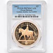 �������� 2002 �ѹ� ���ꥶ�٥�2�� ¨��50��ǯ��ǰ ������ǥ󡦥���ӥ꡼ 5�ݥ�� ��� �ץ롼�� PCGS PR 70 DCAM �ǹ���� ����̤������ �����ꥹ ���