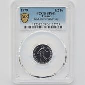 1979 �ե�� ��򼬤����� 1/2�ե�� �ԥ��ե��� ��� PCGS SP 68 ��ǹ���� ����̤������