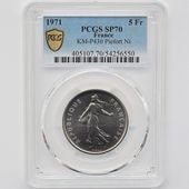 1971 �ե�� ��򼬤����� 5�ե�� �ԥ��ե��� ��Ƽ�� PCGS SP 70 �ǹ���� ����̤������