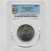 1972 �ե�� ��򼬤����� 5�ե�� �ԥ��ե��� ��Ƽ�� PCGS SP 69 ��ǹ���� ����̤������