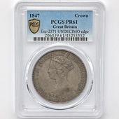 �������� 1847 �ѹ� �ӥ��ȥꥢ���� �����å����饦�� 1���饦�� ��� �ץ롼�� PCGS PR 61 UNDECIMO EDGE ��̤�����ʡڥݥ���ȡ������ݥ������оݳ���