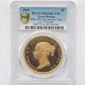 �������� 1839 �ѹ�ʥ����ꥹ�� ���ʤȥ饤���� 5�ݥ�� ��� PCGS PR 62 DCAM ��̤������ �ڥݥ���ȡ������ݥ������оݳ���
