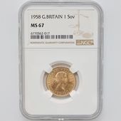 1958 �ѹ�ʥ����ꥹ�� ���ꥶ�٥�2�� ���֥�� 1�ݥ�ɡ�1���֥��˶�� NGC MS 67 �ǹ���� ����̤������ �����硼��ε�༣ 