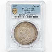 1887 �ѹ�ʥ����ꥹ�� �������ȥꥢ���� ����ӥ꡼�إå� 1���饦�� ��� ̤���� PCGS MS 65 ̤���ѡ�����̤������