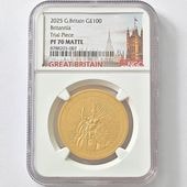 ����� 2025 �ѹ�ʥ����ꥹ�� �֥꥿�˥� 100�ݥ�� ��� 1���� �ץ롼�եޥå� NGC PF 70 MATTE �ǹ���� ����̤������ ��Ȣ�� ������1��Τ�