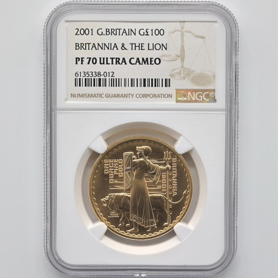 ブリタニア銀貨 1オンス 世界100枚限定 委託販売 2001 英国（イギリス） ブリタニア 100ポンド 金貨 1オンス
