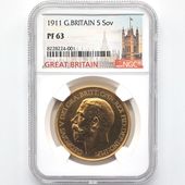 �������� 1911 �ѹ�ʥ����ꥹ�� ���硼��5�� ���֥�� 5�ݥ�� ��5���֥��� ��� �ץ롼�� NGC PF 63 ̤������  �ڥݥ���ȡ������ݥ������оݳ���