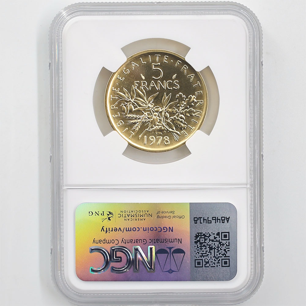 1978 �ե�� ��򼬤����� 5�ե�� �ԥ��ե��� ��� �ץ롼�� NGC PF 68  ����̤������